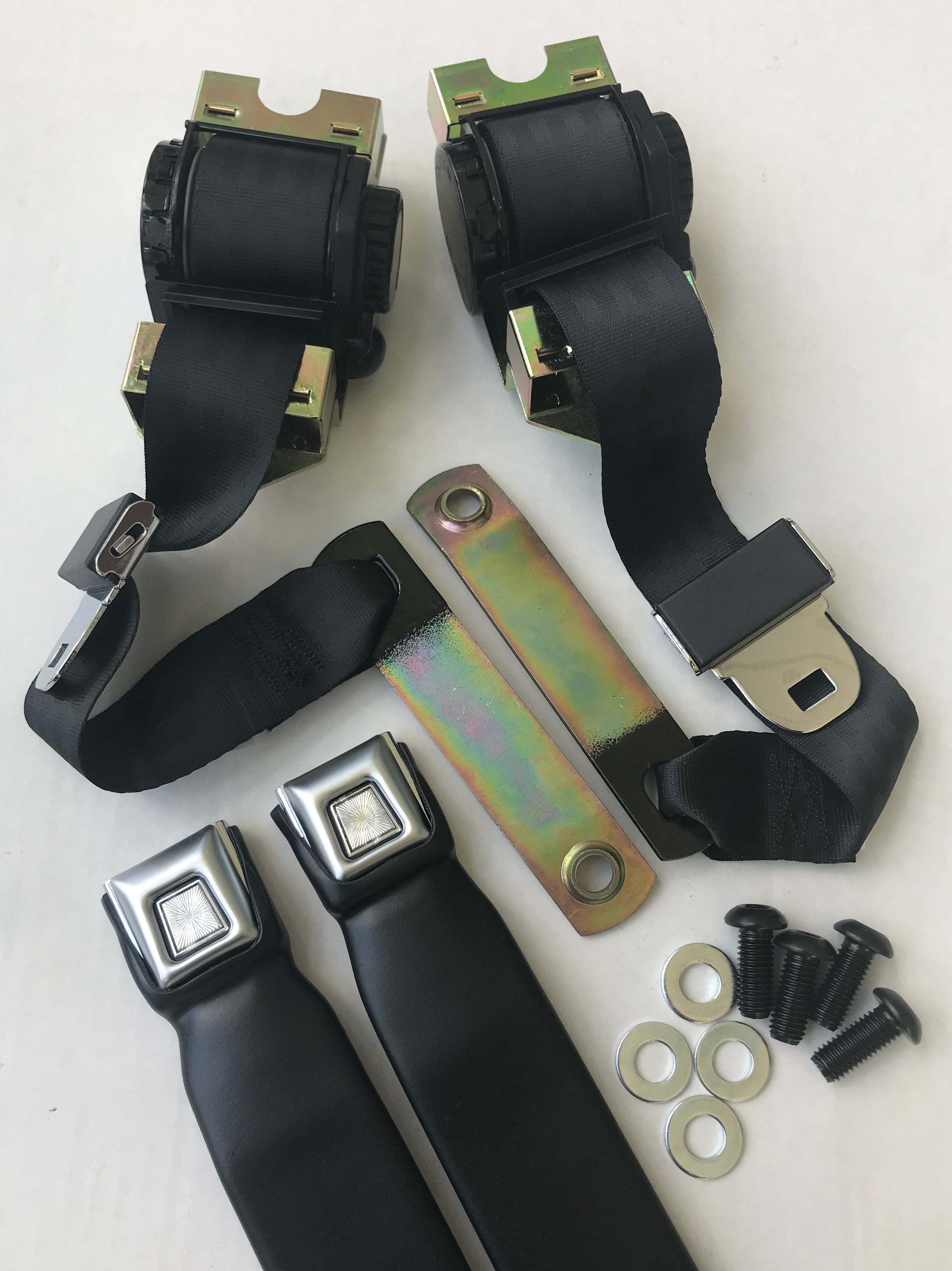 Securon Front Automatic 3-Point Seat Belt For TVR Chimera (1994 Shape) - Black, Made In UK